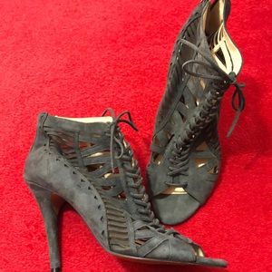 Gray Open Toe Nine West Heels